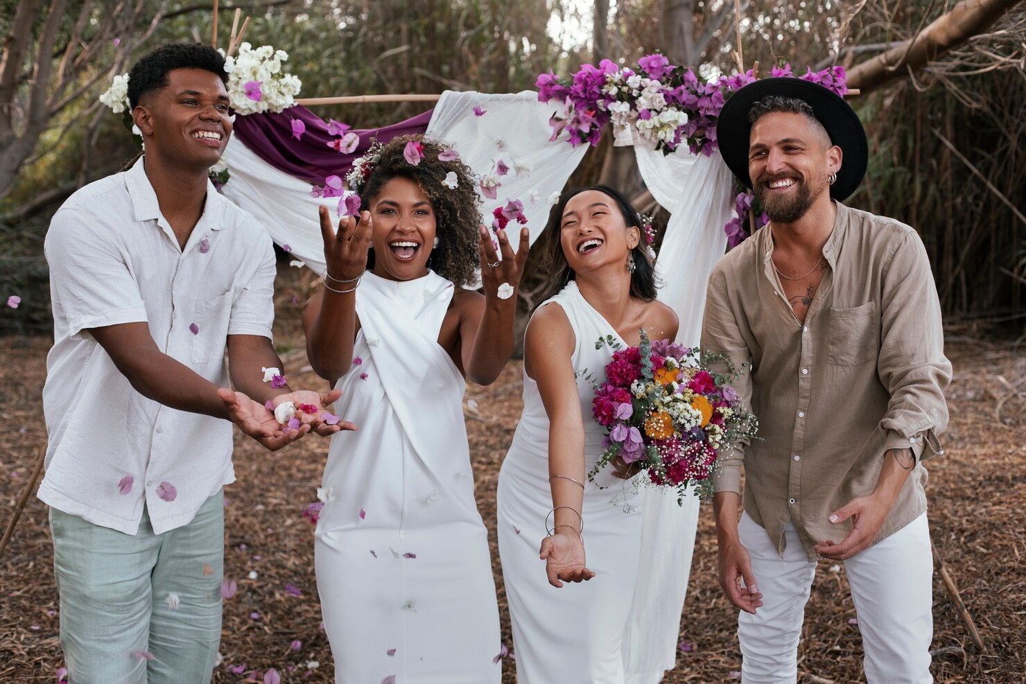 lesbian-couple-celebrating-their-wedding-day-with-guests-friends_23-2150637532